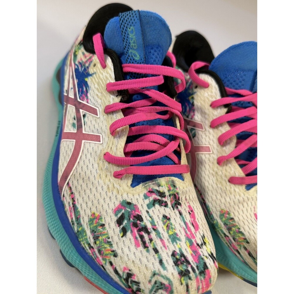 Asics Gel Nimbus 24 Womens Sz 8.5 M Tropical White Pink Running Sneakers Shoes - Picture 10 of 15